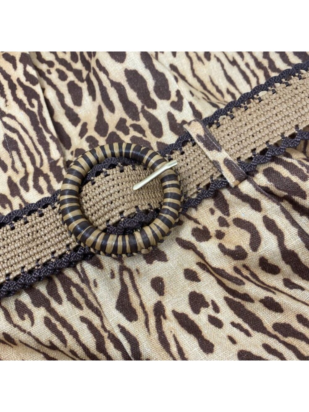 Zimmermann Cascadian Belted Pleated Leopard Linen Playsuit AU 4 / US 12 NWT $575 - Picture 10 of 15
